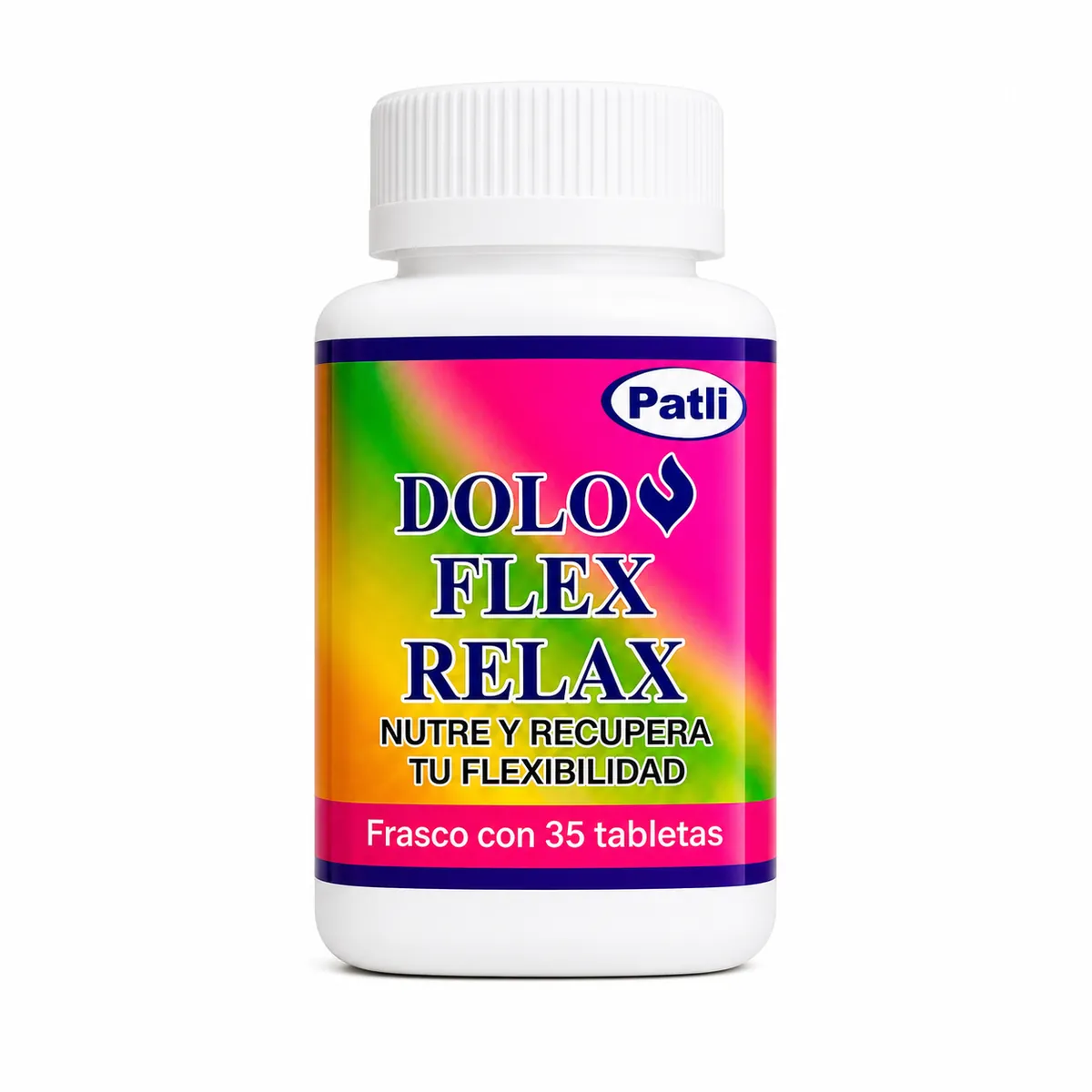 Frasco de DOLOFLEX con 35 tabletas, vista frontal